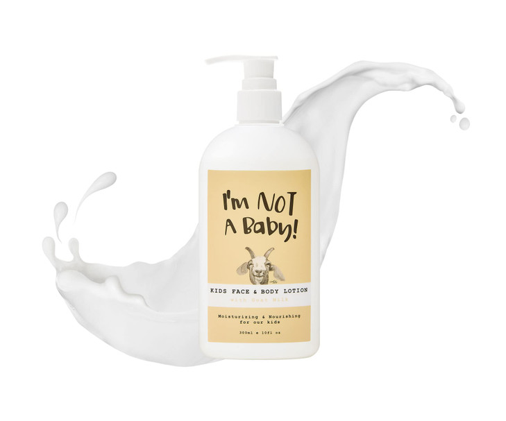 Im NOT A Baby Kids Face Body Lotion for dry skin Dermatologist Tested Allergenfree PETA Crueltyfree Gentle for Kids Goat