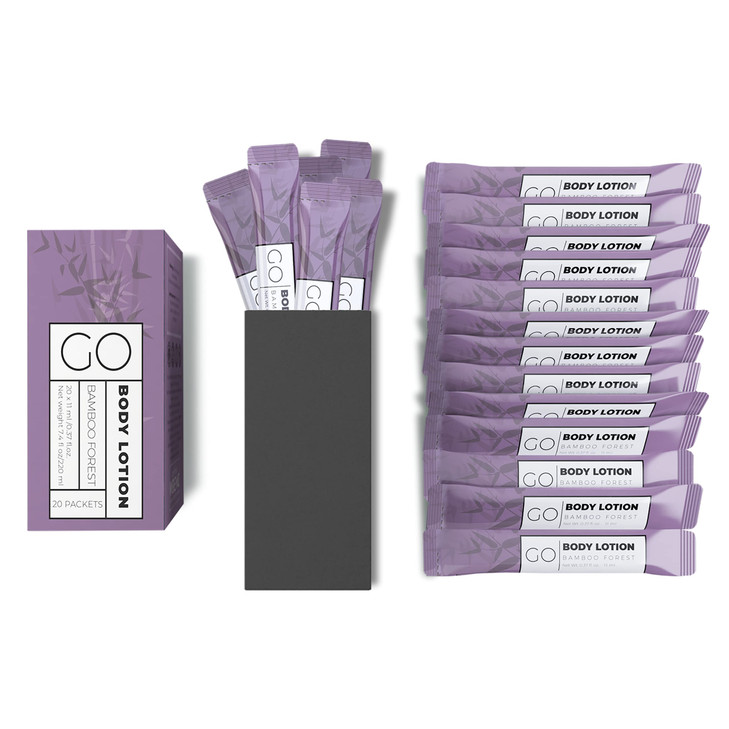 Go Essentials Travel Size Lotion Packets Single Use Body and Hand Lotion for Hydrated Skin and Toiletries Airline Friend