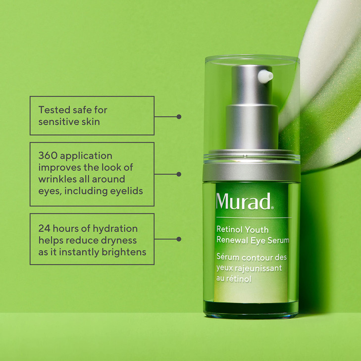 Murad Retinol Youth Renewal Eye Serum Retinol Eye Serum Visibly Improves Undereye Puffiness Dark Circles and Reduces the