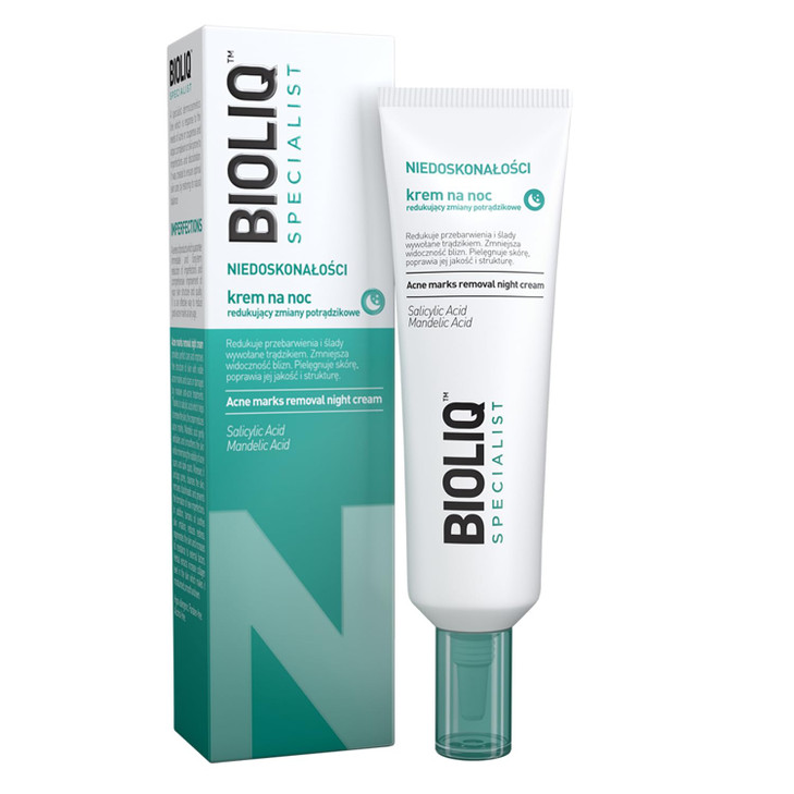 Bioliq Specialist Acne Marks Removal Night Cream with Salicylic Acid Mandelic Acid and Tamanu Oil Reduces Scars and Disc