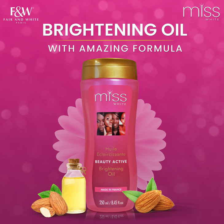 FAIR WHITE Miss White Brightening Oil 250ml Skin Brightening Properties with Almond Oil