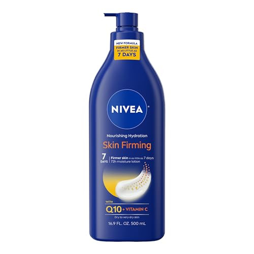 NIVEA Nourishing Hydration Skin Firming Body Lotion with Q10 and Vitamin C 72Hour Body Moisturizer for Dry to Very Dry S