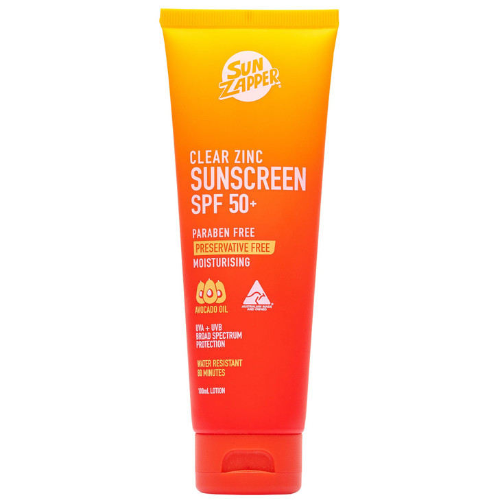 Sun Zapper Clear Zinc Sunscreen Lotion SPF 50 Zinc Oxide Sunscreen for Face and Body Water Resistant Broad Spectrum Sunb