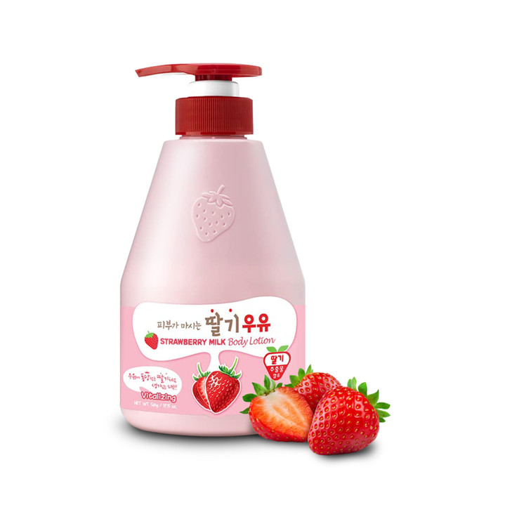 KWAILNARA Strawberry Milk Body Lotion 1975 Fl Oz Deeply Hydrating Lightweight Korean Body Lotion Milk Protein Royal Jell
