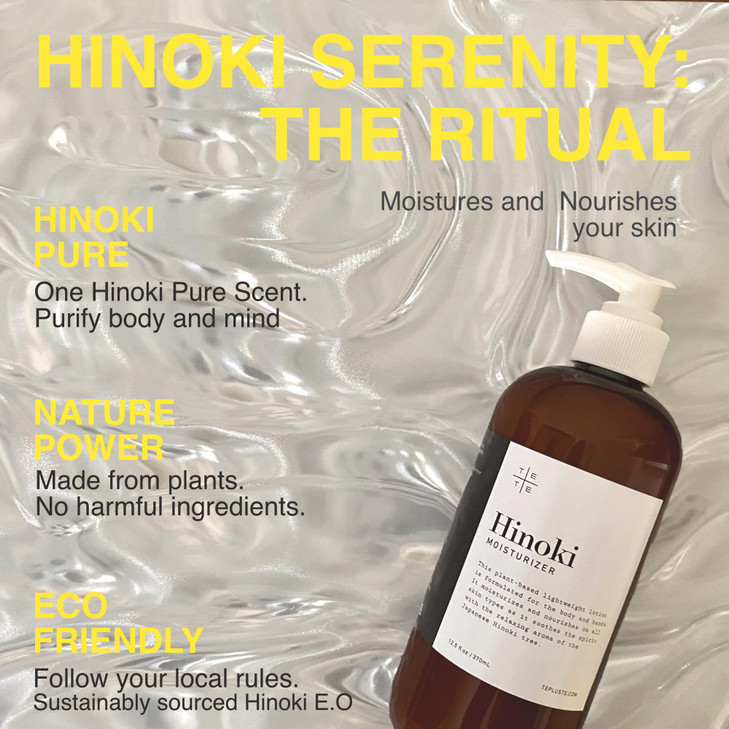 TE TE Hinoki Moisturizer with Pure Japanese Hinoki Essential Oil Lightweight Daily Lotion