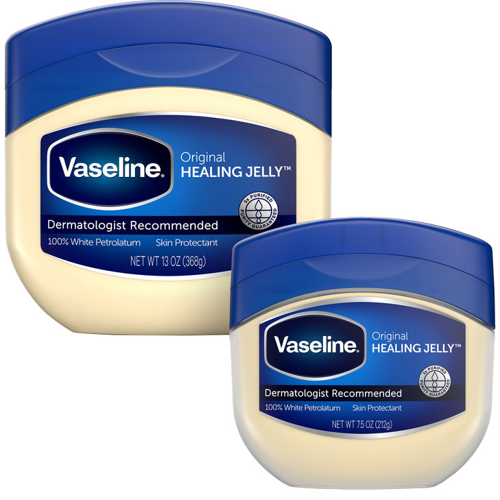 Vaseline Original Healing Jelly 2Size Variety Bundle 1 Dermatologist Recommended Skin Protectant Healing Ointment for Be