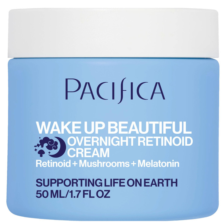 Pacifica Wake Up Beautiful Retinoid Night Cream Overnight AntiAging Moisturizer with Hyaluronic Acid Melatonin Reduces W