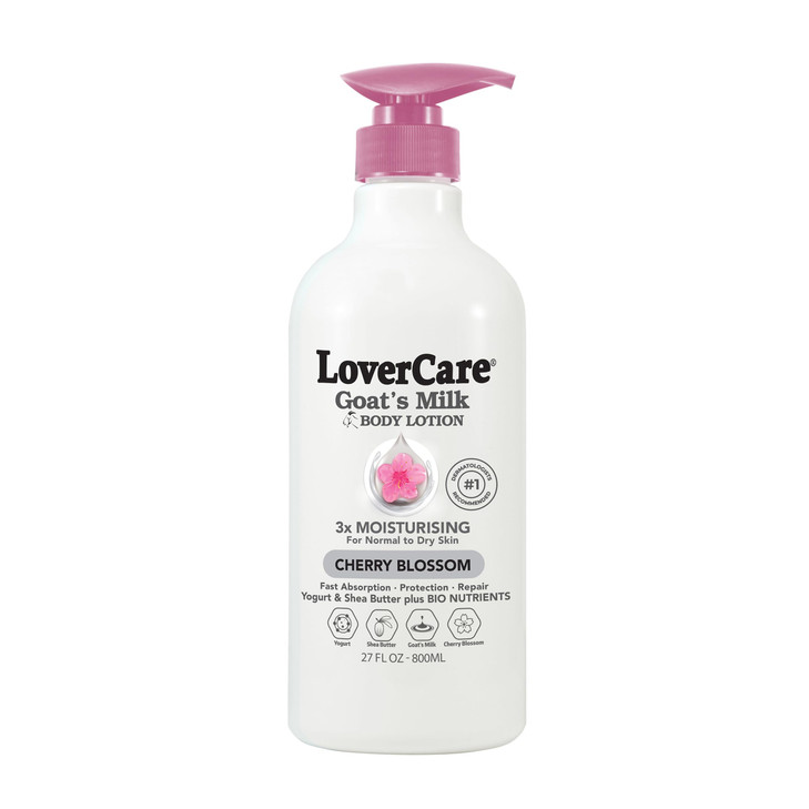 Lovercare Goat Milk Body Lotion for Dry Skin Cherry Blossom 2705oz 800ml Single