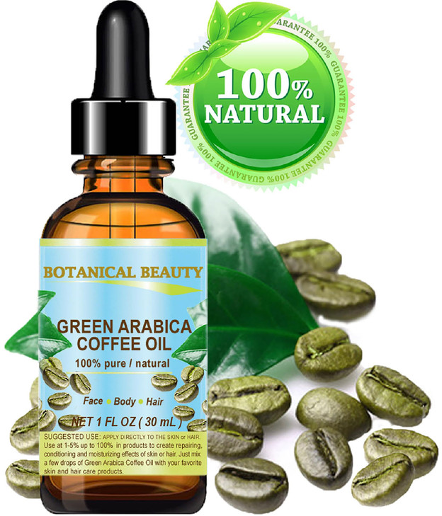 Botanical Beauty GREEN ARABICA COFFEE OIL Brazilian 100 Pure Virgin Unrefined for Face Skin Hair Lip Nails Anti Aging Fa