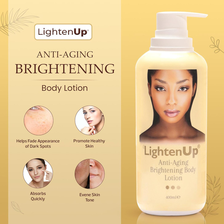 LightenUp AntiAging Body Lotion 400ml Brightening Body Lotion with Argan Oil and Shea Butter