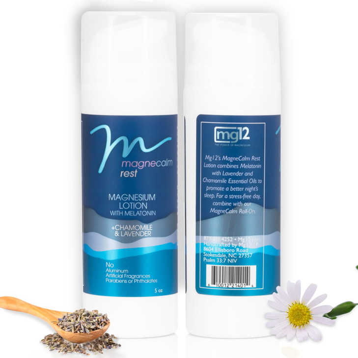 MG12 THE POWER OF MAGNESIUM MagneCalm Rest Lotion with Melatonin Lavender Chamomile Mangesium Lotion for Peaceful Rest 5