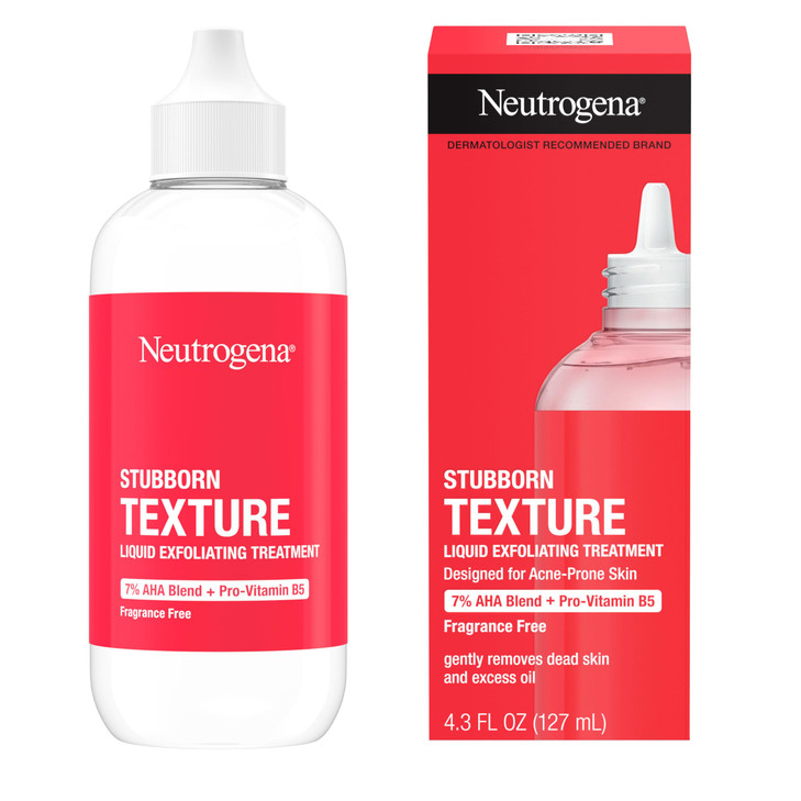 Neutrogena Stubborn Texture Liquid Exfoliant with 7 AHA Blend ProVitamin B5 designed for AcneProne Oily Skin Liquid Face