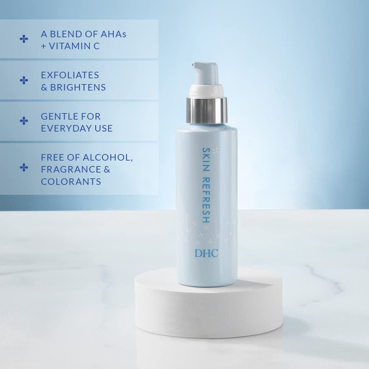 DHC Skin Refresh Gentle Leaveon Liquid Exfoliator Exfoliates Dull Uneven Skin Tone and Texture Reveals Soft Smooth Lumin