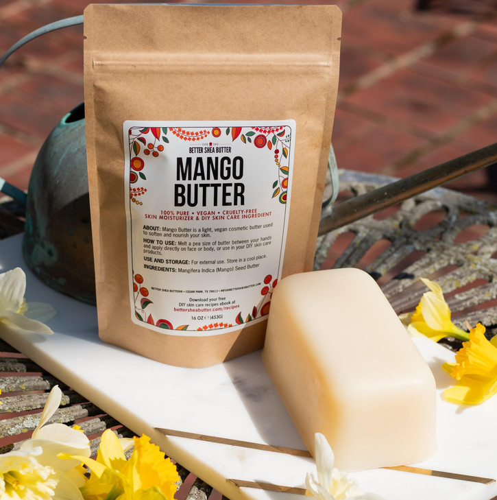 Better Shea Butter Mango Butter 100 Natural Skin Moisturizer 1 LB Block