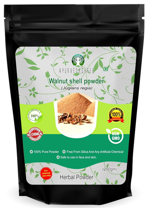 AYURVEDASHREE Walnut Shell Powder for Scrub Formulation 200 Gm No Silica and Any Artificial Additives for Homemade Natur