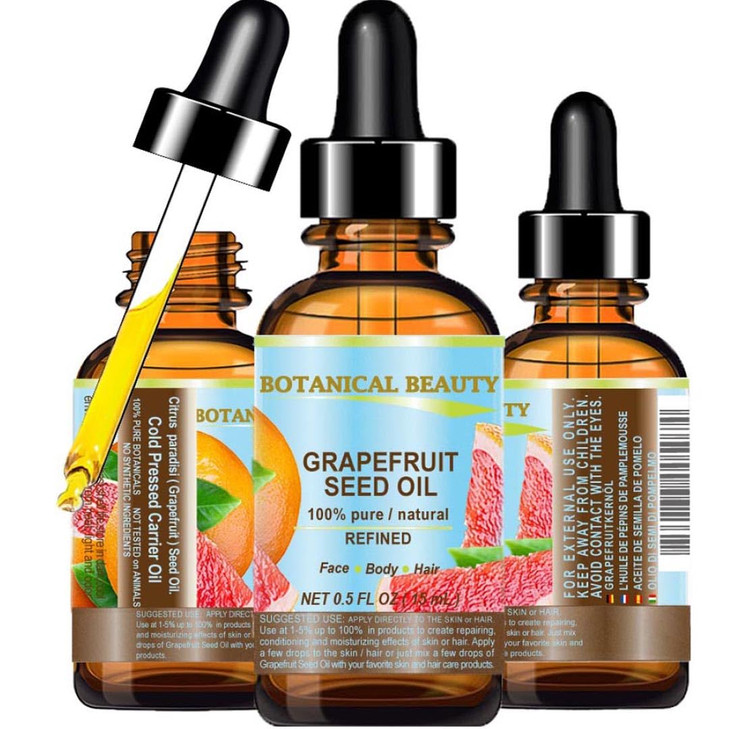 GRAPEFRUIT SEED OIL 100 Pure Natural Undiluted Refined COLD PRESSED CARRIER OIL Not Essential Oil 05 Floz 15 ml For Skin