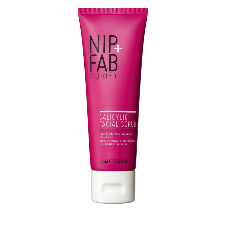 Nip Fab Salicylic Acid Fix Scrub for Face with Vitamin E Volcanic Rock Exfoliating Facial Cleanser Exfoliant for Pores a