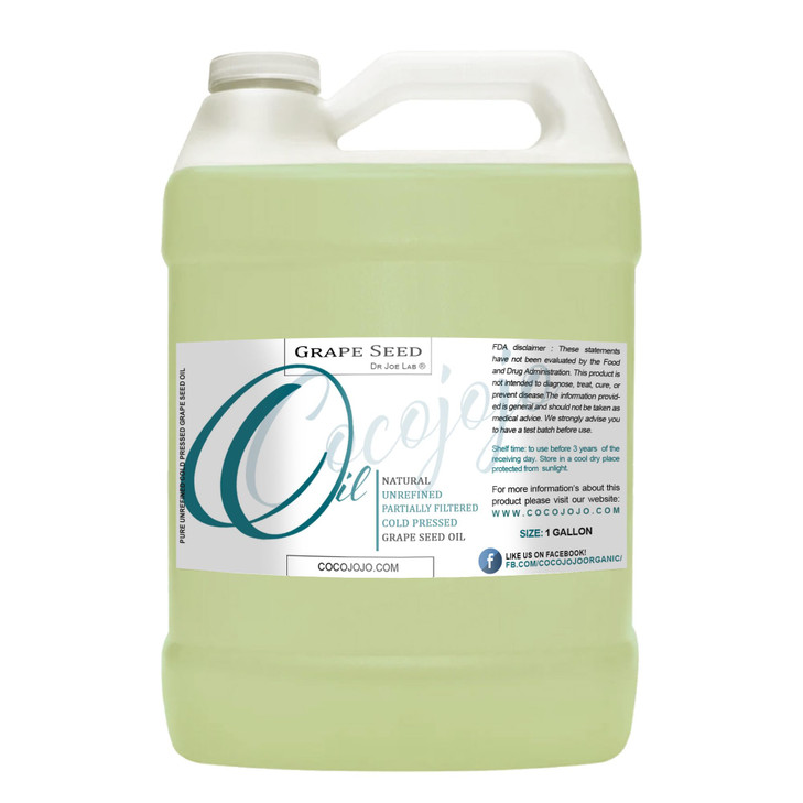 Grapeseed Oil Pure Natural Grape Seed Cold Pressed 1 Gallon Hair Face Skin Massage Moisturizing Premium Quality
