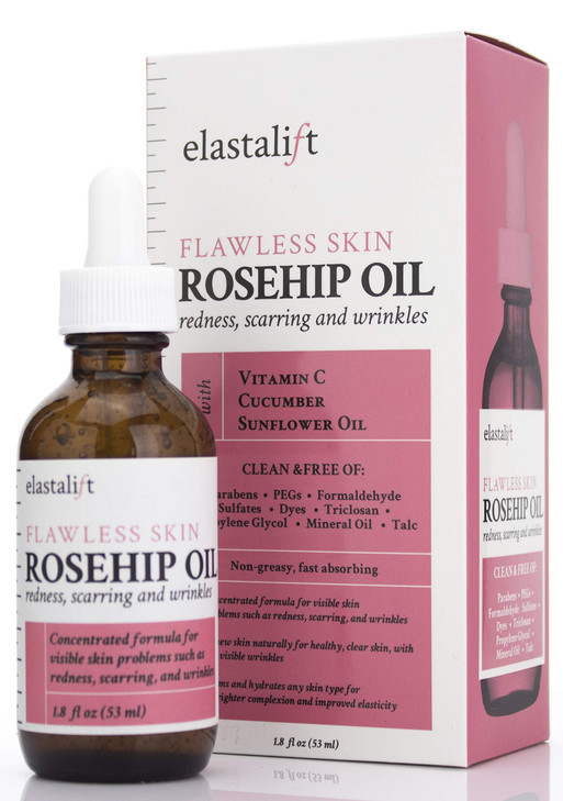 Elastalift Rosehip Oil for face with Vitamin C and Cucumber Pure Rosehip face oil helps with Wrinkles Scarring and Redne