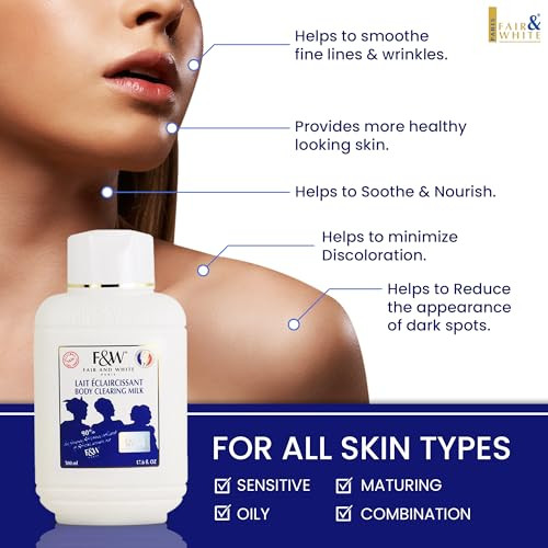 FW Original Body Clearing Milk 17 fl oz Dry Skin Moisturizer for Fair Skin Tones