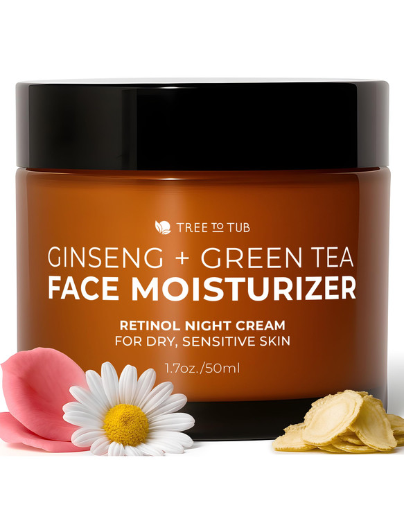 Tree to Tub Retinol Anti Aging Face Moisturizer for Dry Sensitive Skin Anti Wrinkle Hyaluronic Acid Facial Moisturizer V