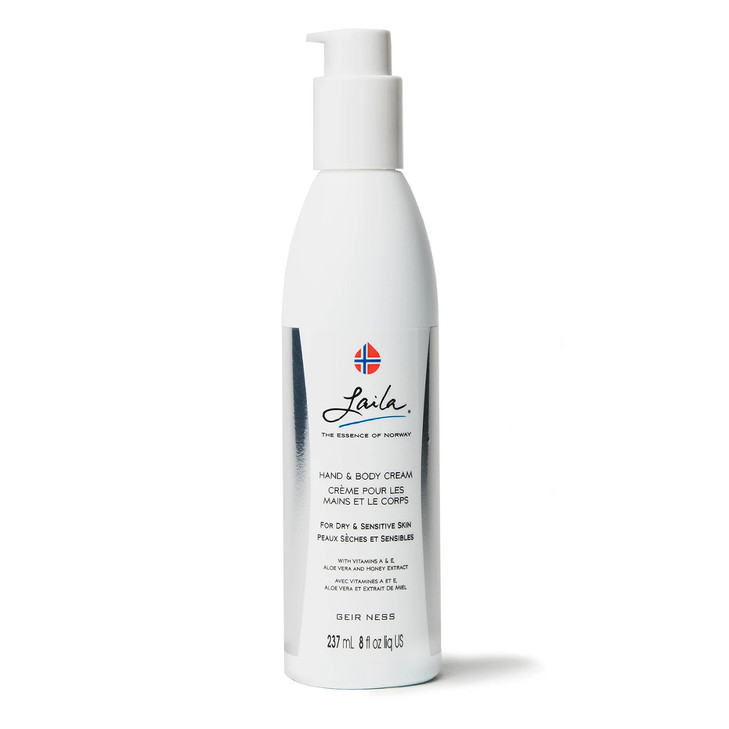 Geir Ness Laila Hand Body Cream Skin Moisturizing and Nourishing Formula for Soft and Smooth Hands Vitamin A E Aloe Vera