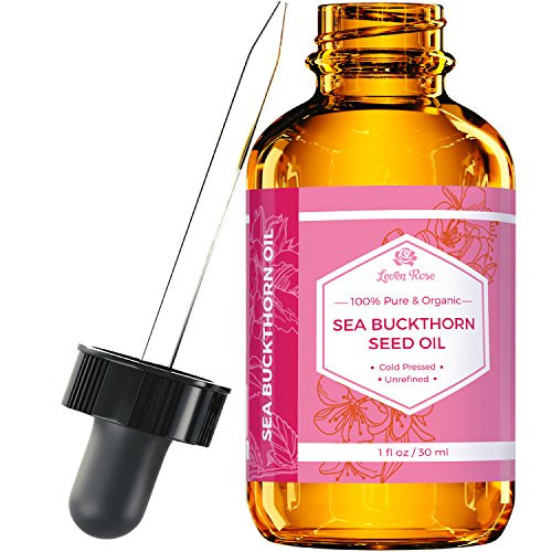 Leven Rose Sea Buckthorn Seed Oil 100 Pure Unrefined Cold Pressed Anti Aging Acne Treatment for Hair Skin and Nails 1 oz