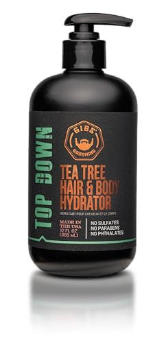 GIBS Top Down Hair and Body Hydrator Tea Tree Moisturizer for Hair and Skin 12 oz
