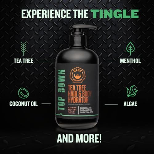 GIBS Top Down Hair and Body Hydrator Tea Tree Moisturizer for Hair and Skin 12 oz