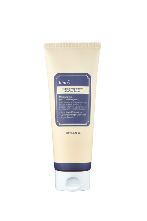 DearKlairs Supple Preparation Allover lotion Daily face and body moisturizer for sensitive skin Essential oil Free Artif