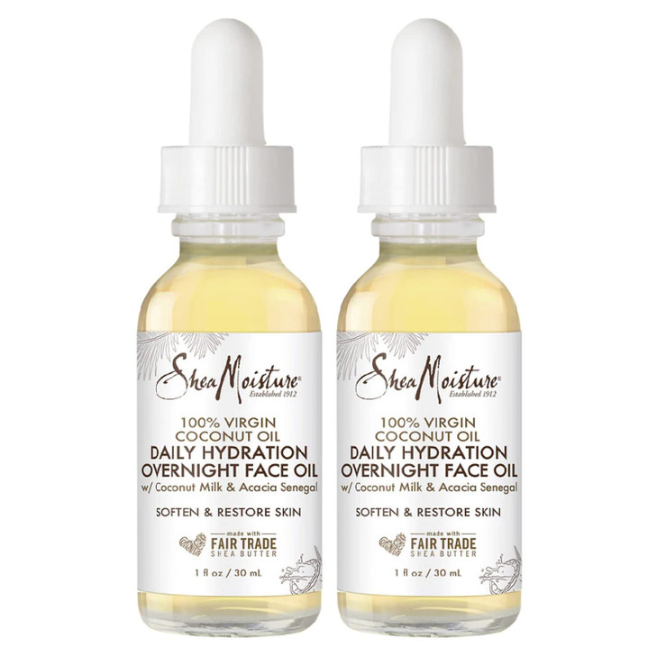 SheaMoisture Coconut Oil for Face Daily Hydration Overnight Face Oil with Coconut Milk Acacia Senegal Argan Oil for Skin
