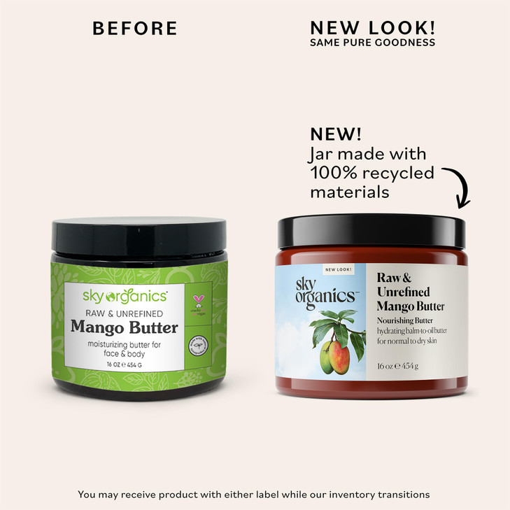 Sky Organics Mango Butter for Body Face 100 Raw and Unrefined Nourishing Butter for Light Daily Hydration and Promotes S