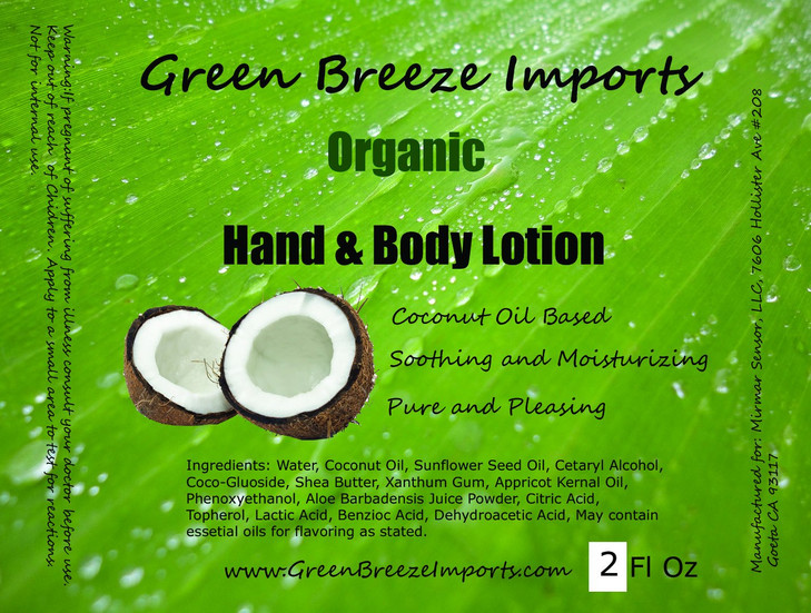 Green Breeze Imports PurseSize CitronelaScented Organic Body Lotion