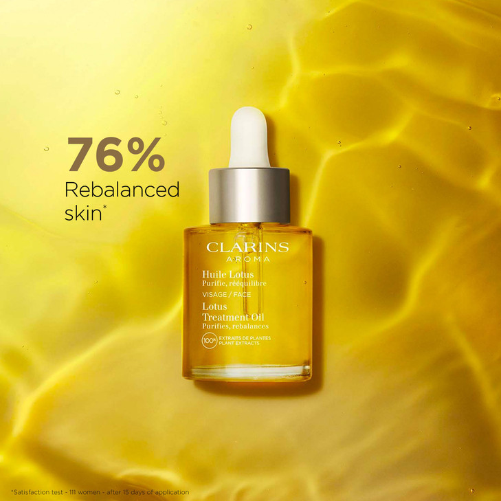 Clarins Lotus Face Oil Treatment Hydrates Tones and Balances Skin Visibly Tightens Pores Minimizes Fine Lines Skin Is Im
