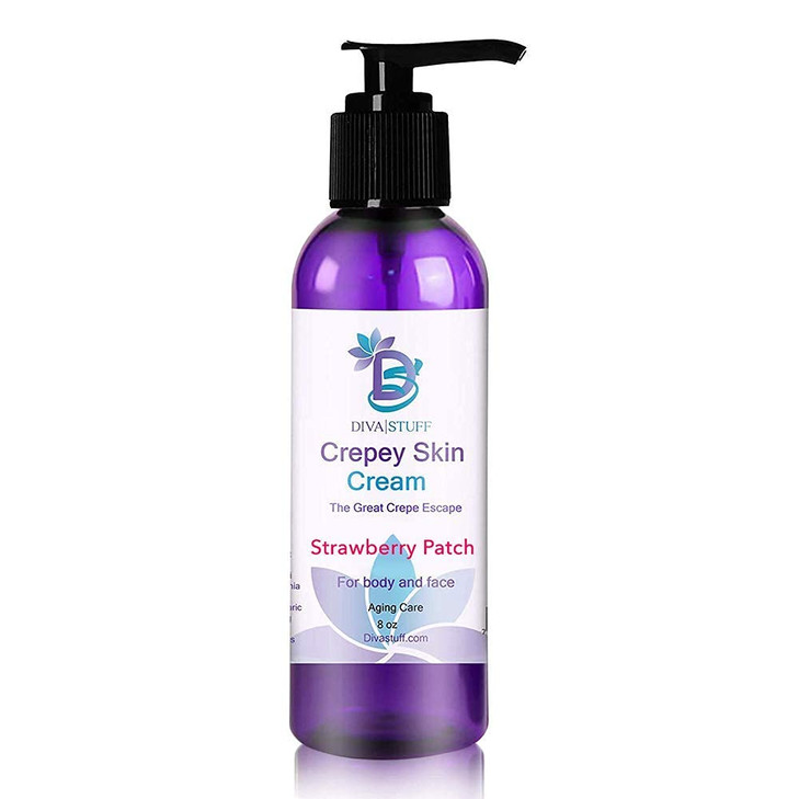 Diva Stuff Crepey Skin Cream Strawberry Patch For Face Body Increases Collagen And Reduces Wrinkles Fine Lines Alpha Hyd