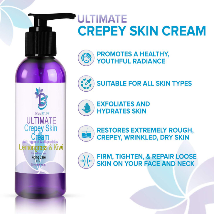 Diva Stuff Crepey Skin Cream Strawberry Patch For Face Body Increases Collagen And Reduces Wrinkles Fine Lines Alpha Hyd