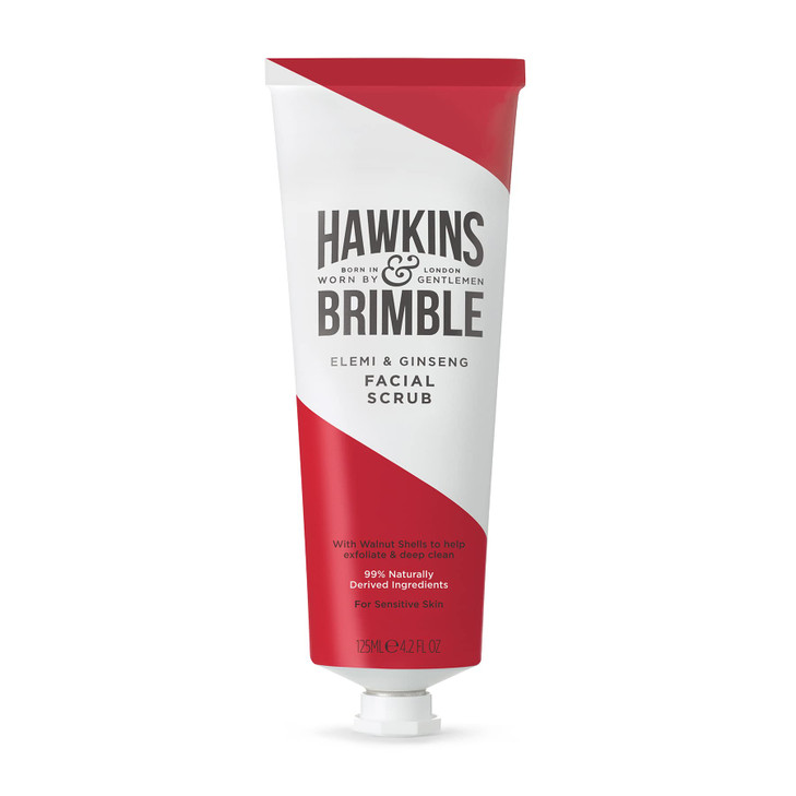Hawkins Brimble Facial Scrub for Mens 125ml Mens Grooming Face Scrub Exfoliator and Deep Clean for Mature and Sensitive