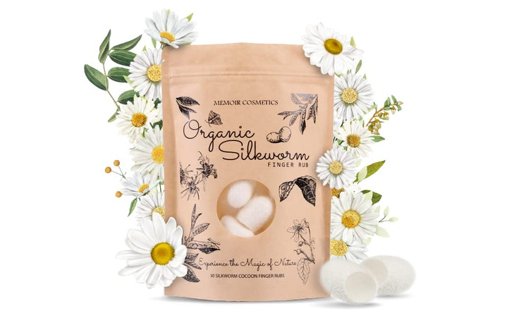 Memoir Organic Silkworm Finger Rub Facial Cleanser Blackhead Acne Scar Removal AntiAging Wrinkle Removal Beauty Scrub Us