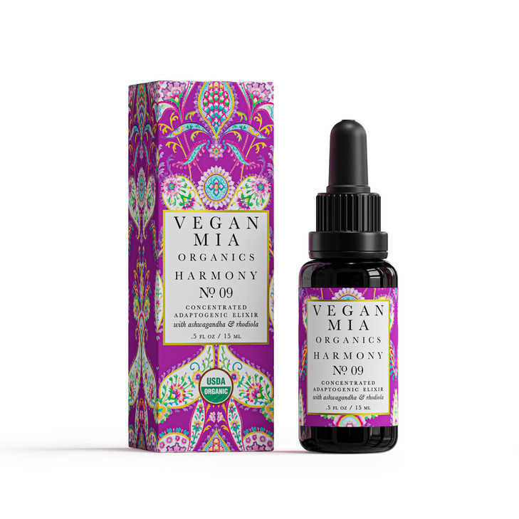 Vegan Mia USDA Organic Harmony Adaptogen Elixir Face Oil Face Moisturizer For Dry Skin Blemishes Redness Fragrance Sensi