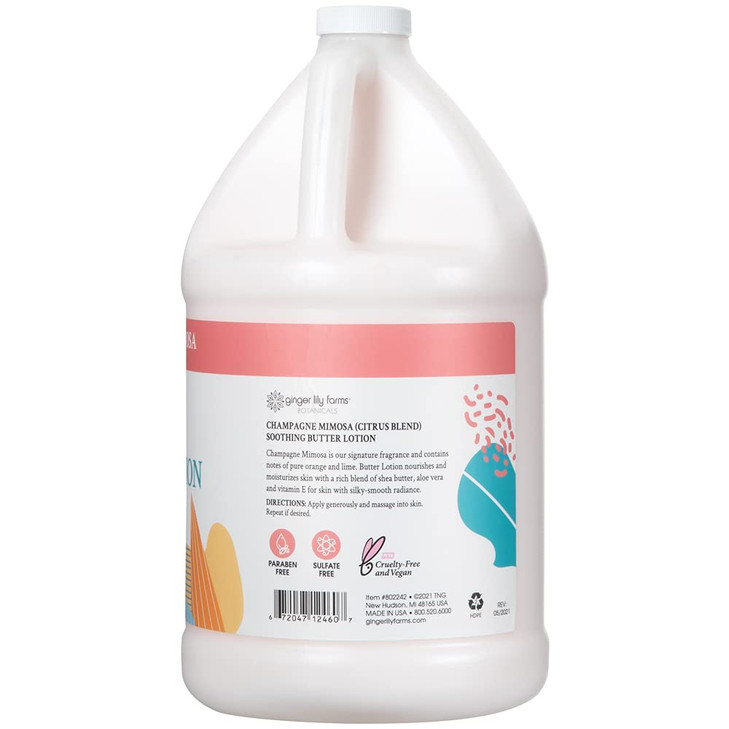 Ginger Lily Farms Botanicals Soothing Butter Lotion for Dry Skin Champagne Mimosa 100 Vegan CrueltyFree Citrus Blend Sce