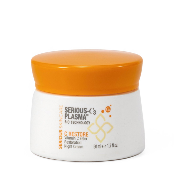 Serious Skincare SeriousC3 Plasma Vitamin C Restore Restoration Night Cream for Deep Hydration Hydrolyzed Collagen Hydra