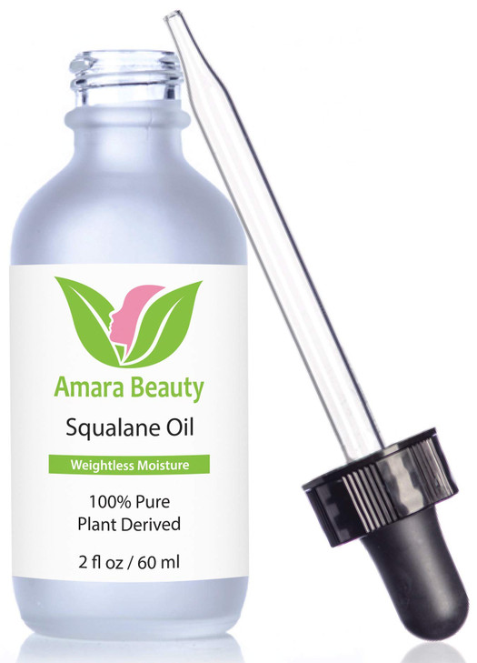 Amara Beauty Squalane Oil Moisturizer with 100 Pure Plant Derived Squalane for Face Body Skin and Hair Face Oil 2 fl oz