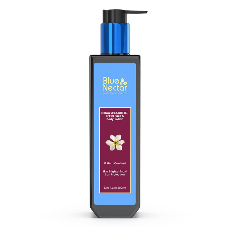 Blue Nectar Cocoa Butter Nargis Body Sunscreen Lotion with SPF 30 PA No Parabens Silicones Mineral Oil Color 10 Herbs 67