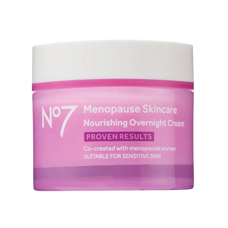 No7 Menopause Skincare Nourishing Overnight Cream Hydrating Hyaluronic Night Cream for Dry Sensitive Menopausal Skin Ski