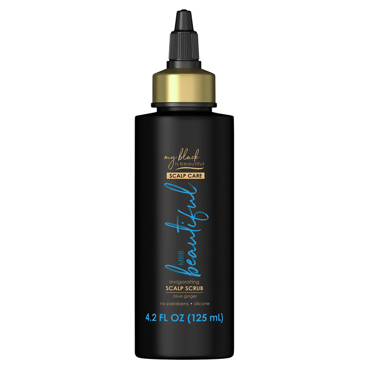 My Black is Beautiful Invigorating Scalp Scrub Treatment for Dry Scalp and Damaged Hair Blue Ginger and Mint 42 fl oz
