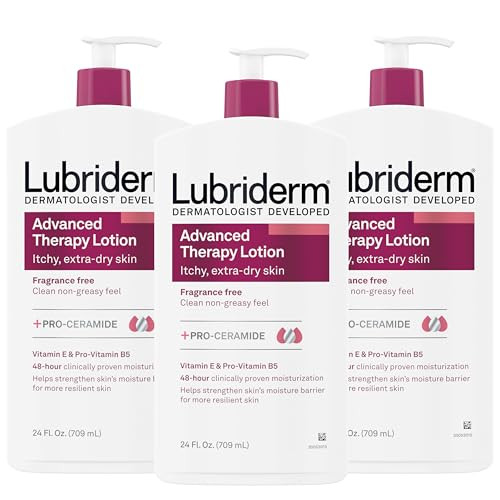 Lubriderm Advanced Therapy FragranceFree Moisturizing Lotion with Vitamins E and ProVitamin B5 Intense Hydration for Ext