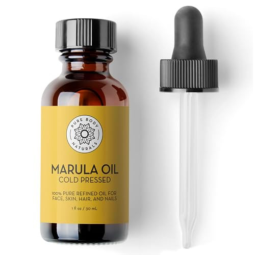 Pure Body Naturals Marula Facial Oil 1 Fluid Ounce Coldpressed Refined Luxury Beauty Oil for Face and Hair Vegan Glutenf