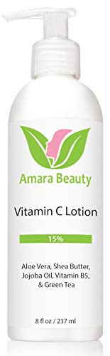 Amara Beauty Vitamin C Face Body Lotion 15 with Shea Butter Jojoba Oil 8 oz