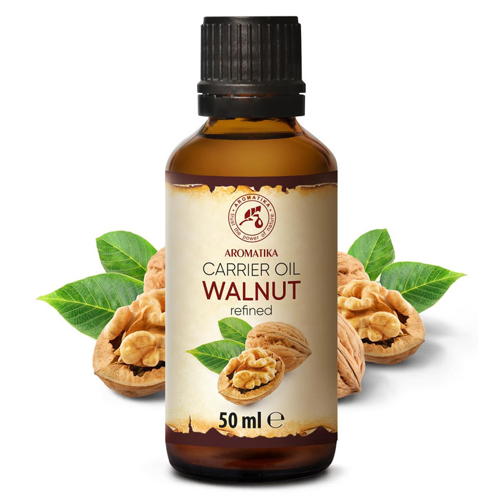 AROMATIKA Walnut Oil 17 Fl Oz 50ml Juglans Regia Seed Oil USA 100 Pure Natural Intensive for Face Care Body Hair Skin Na
