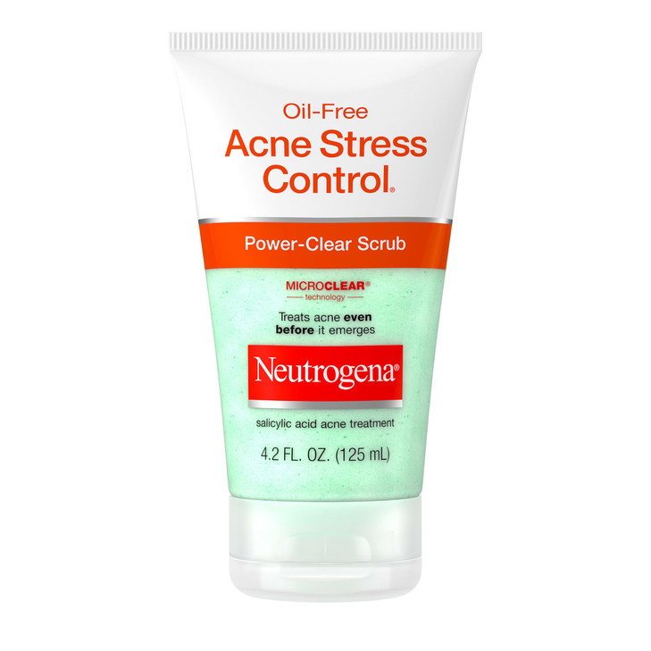 Neutrogena Oil-Free Acne Stress Control Power-Clear Scrub, 2% Salicylic Acid for Acne-Prone Skin, Exfoliating Daily Facial Scrub, 4.2 fl. oz online at globaldelivered